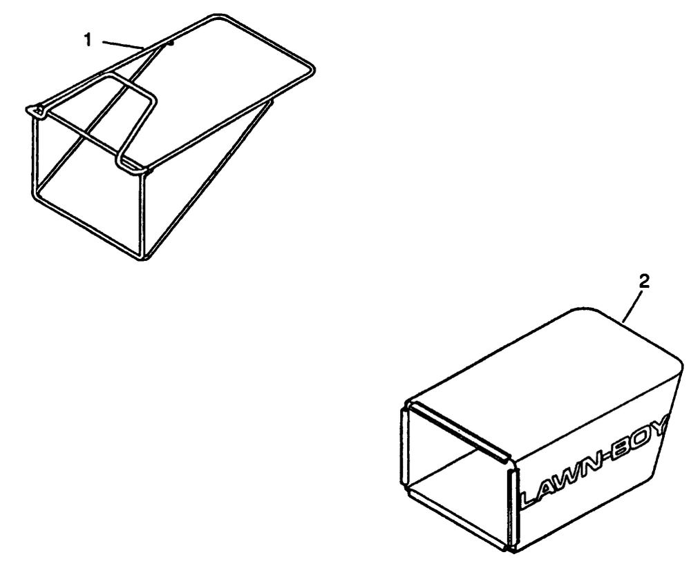 684190 Rear Grass Catcher Models: M Series Dedicated Rear Bagger Diagram and Parts List for 684190  Lawn Boy Lawn Tractor Accessories